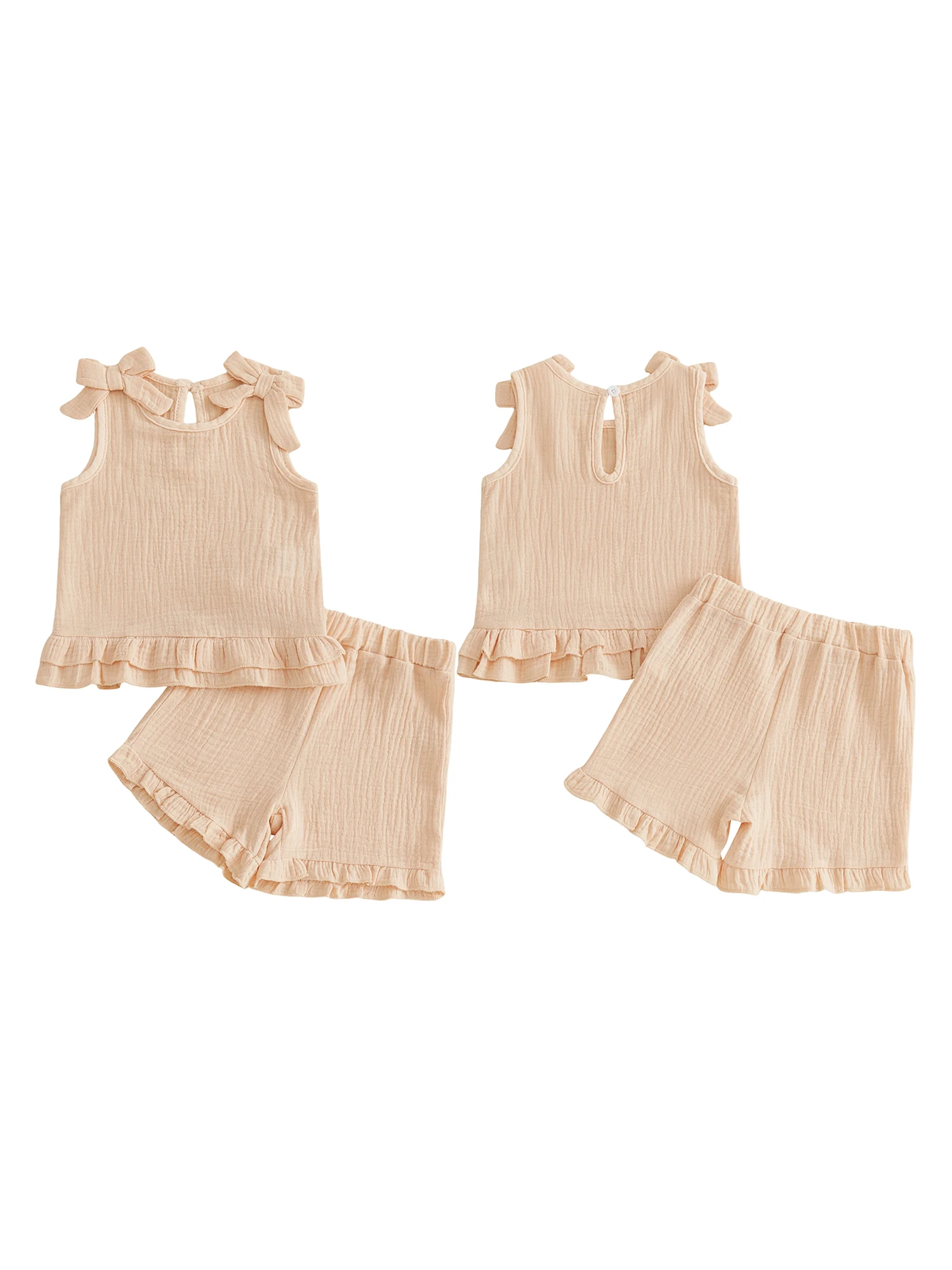 

Girls Floral Print Off-Shoulder Ruffle Top and Matching Shorts Set for Summer Vacation Outfits