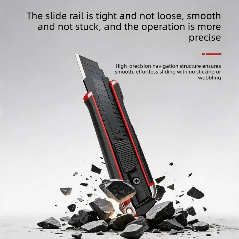 Retractable Utility Knife High Carbon Steel Blade Self-Locking Thickened Body Box Cutter For Office Home Craft Cutting