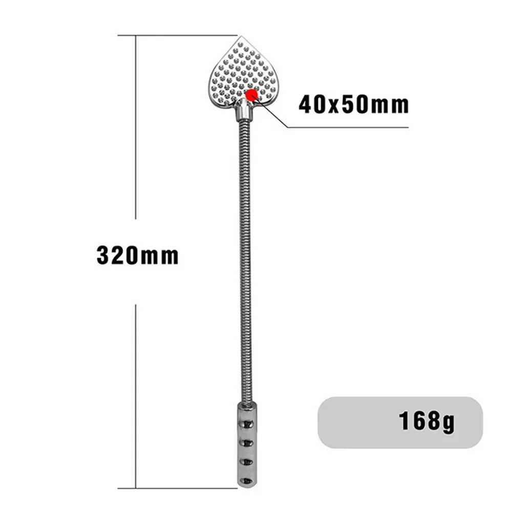 Wiosło ze stali nierdzewnej 32 cm, bicz dla koni ze stali nierdzewnej w kształcie serca, zginane wiosło do Spank