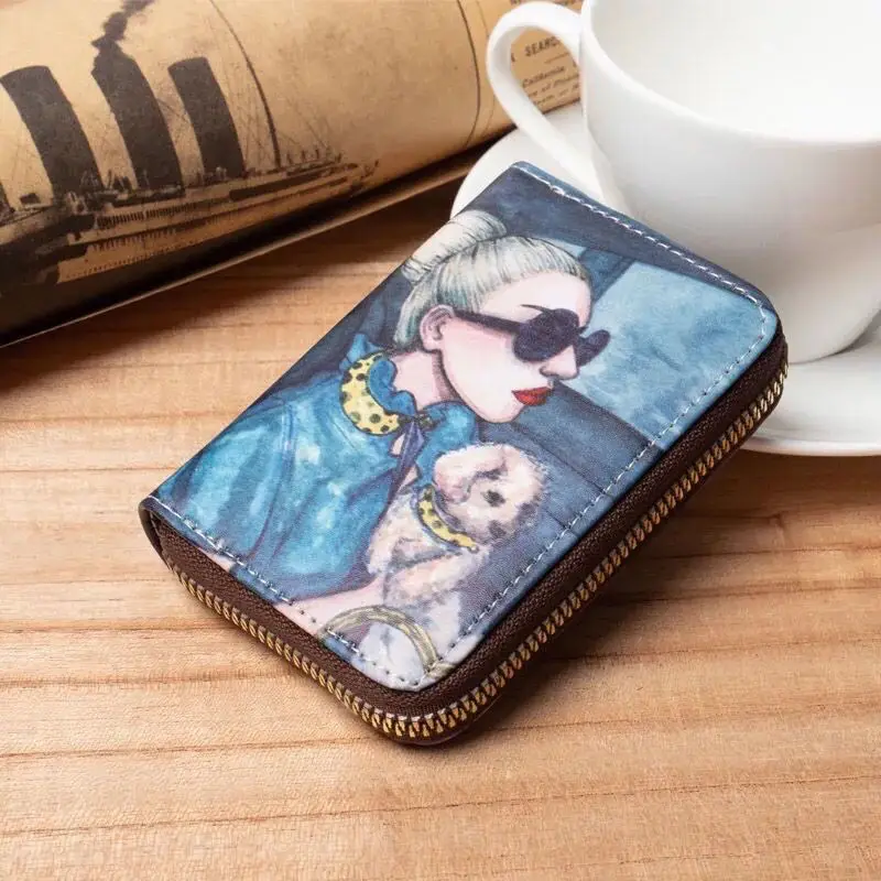 Cartoon Muster Designer Brieftasche Karten tasche Münz geldbörse Pass hülle Kreditkarten inhaber ID-Karte Brieftasche Tarjetero RFID Karten paket a1