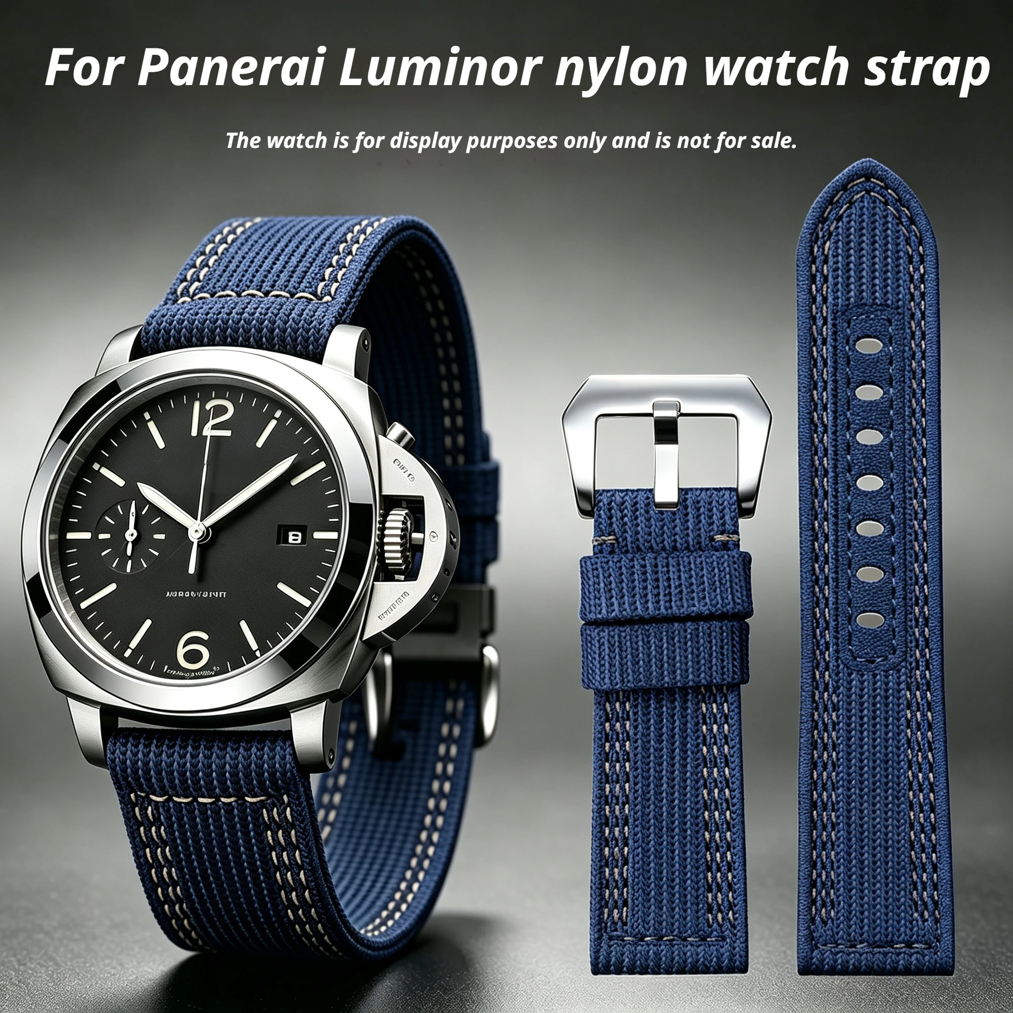 24mm 26mm Nylon Watch Strap For Panerai Luminor Submersible PAM441 111 PAM985 984 Woven Canvas Replacement Band Steel Buckle Men