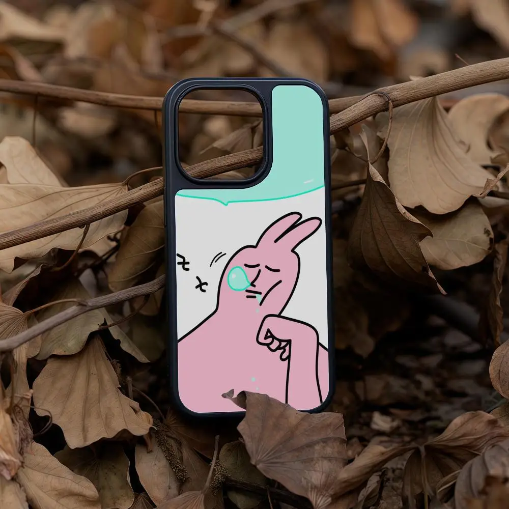 Чехол для телефона My Friend Rabbit для iPhone 16, 15, 14, 13, 12, 11 Pro Max Plus, черная рамка, акриловый твердый корпус из углеродного волокна