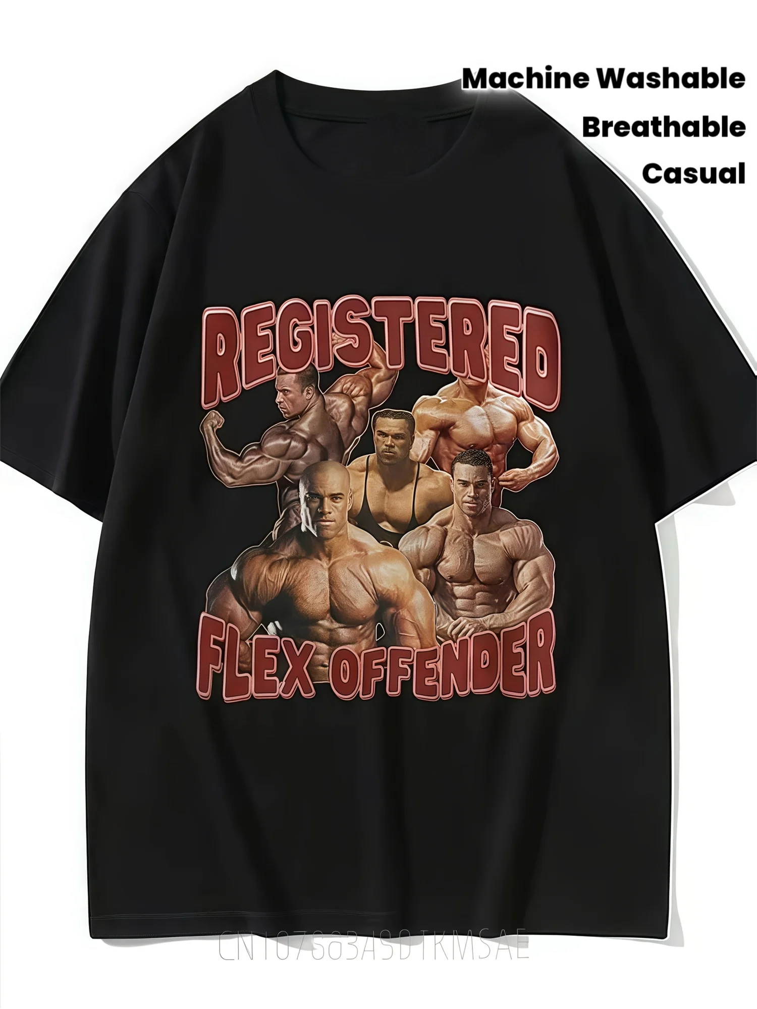 Men's Funny Bodybuilding T-Shirt - Sign Up Flex Offender Gym T-Shirt - Heavy Duty Muscle Shirt for Weightlifting, Fitness Compet