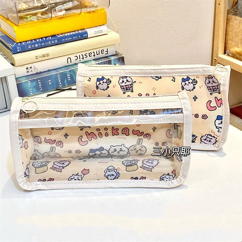 

Kawaii Miniso Chiikawa Pen Bag Hachiware Usagi Cute Anime Girl 3D Multi Layered Large Capacity Student Stationery Storage Bag