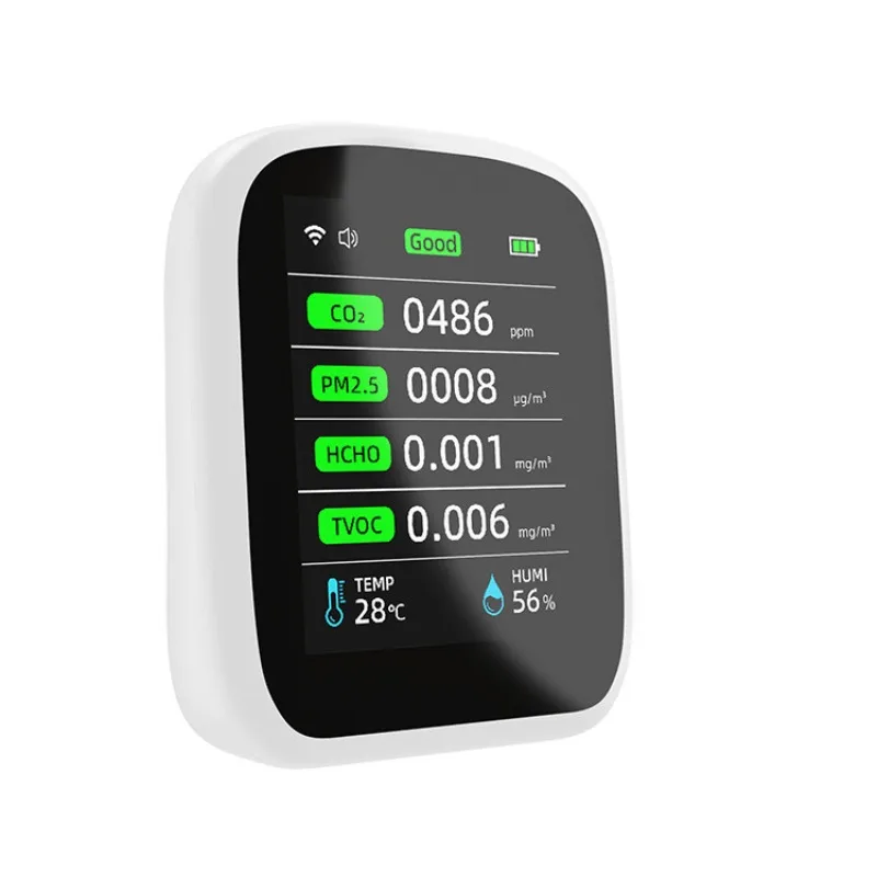 

8 in 1 air quality detector NDIR sensor TVOC formaldehyde monitor carbon dioxide detector
