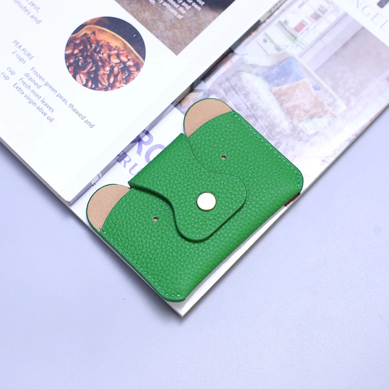 Ladies Genuine Leather Card Holders Ultrathin Design Coin Purse With Concealed buckle  Women Cowhide Short Wallet Cute Small Coi