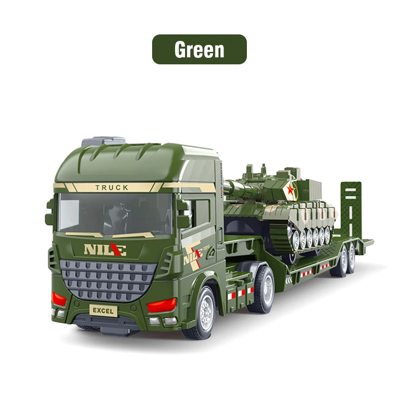 Semi-Carrier Container Truck Die-cast Engineering Inertieaangedreven Speelgoed voor Jongens Tractor Graafmachine Bulldozer Kinderen Voertuigmodel