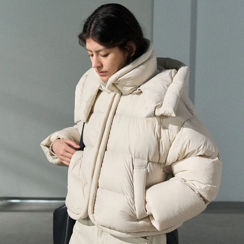 Women's Hooded Padded Coat Zip Up Long Sleeve Pockets Loose Fit Short Warm Cozy Winter Outerwear Jacket with Soft Lining 2026
