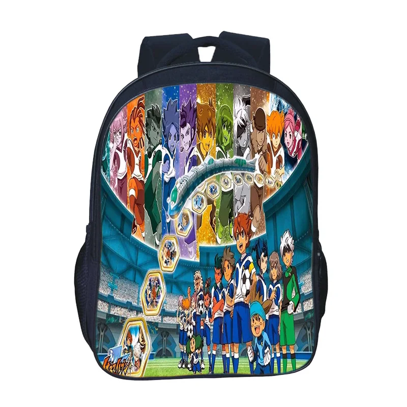 Inazuma Eleven Go Galaxy School Backpacks Hot Game Pattern Zipper Bagpack DIY Child Arc-shaped Breathable and Wear-resistant Bag