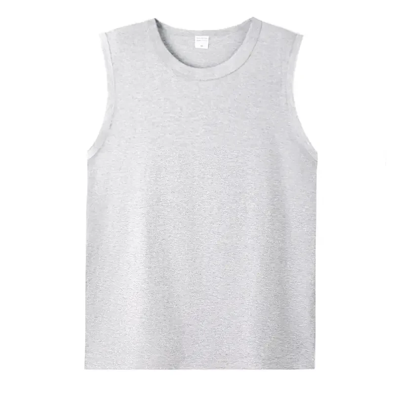 LIBIELIY Summer Basic Men Tank Tops Black White Gray 100% Cotton Sleeveless Tee