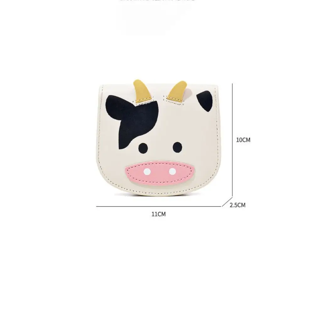 Milk Cow Pattern Coin Bag New PU Leather Lightweight Card Wallet Zipper Credit Card Case Girl