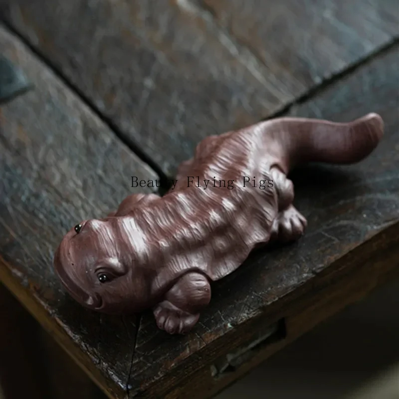 

Yixing, China Sculpture Purple Clay Tea Pet Creative Fish Shaped Tea Carving Crafts Tea Set Decoration