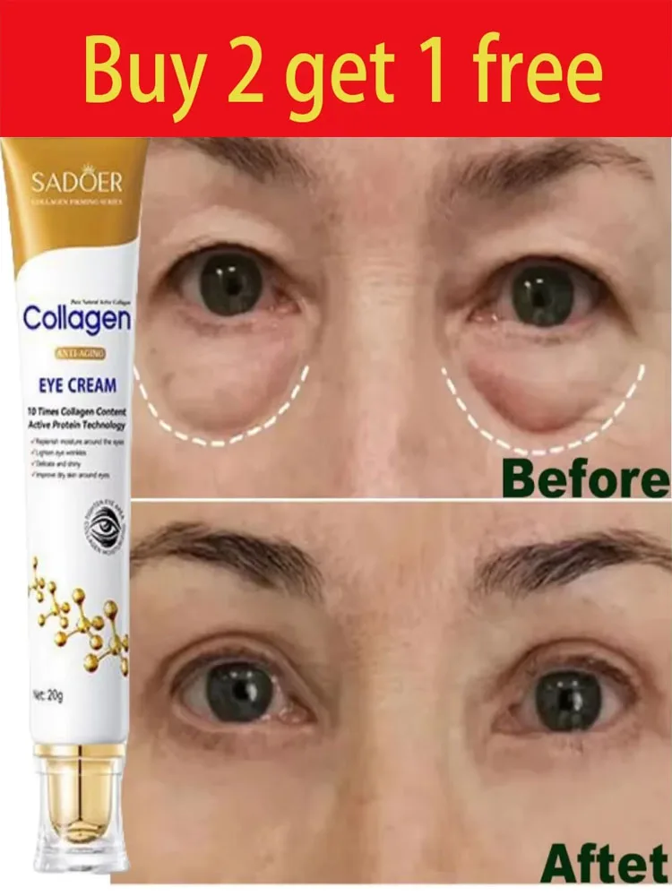 

Collagen Eye Bag Removal Cream Instant Anti-wrinkle Fade Fine Lines Brighten Dark Circle Anti Puffiness Firming Skin Care Korean