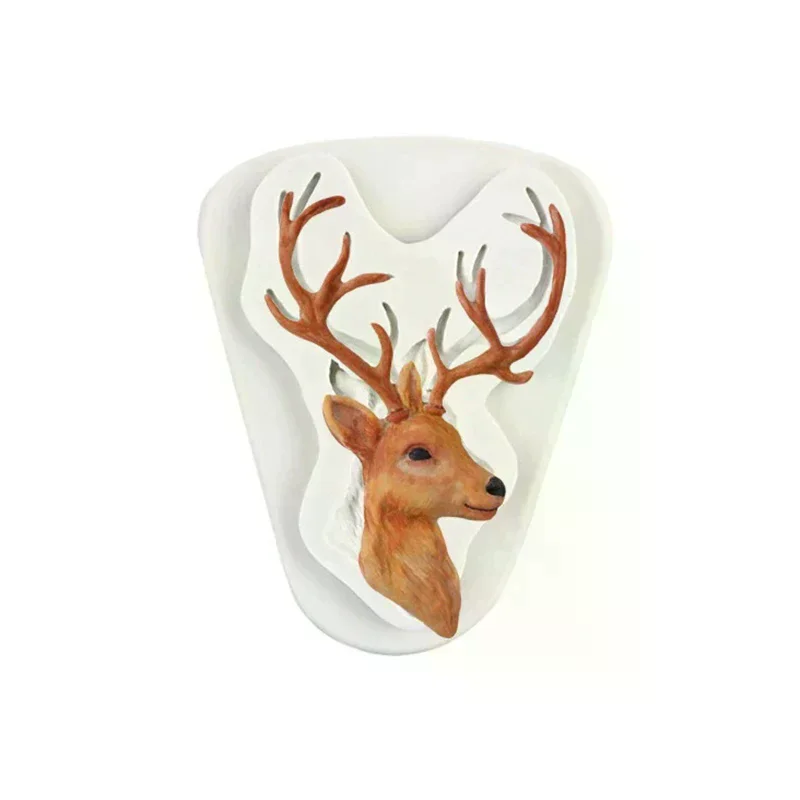 Head Silicone Cake Mold Fondant Molds Cake Decorating Tools Chocolate Gumpaste Mold Fondant Tools Soap Mold Christmas Deer