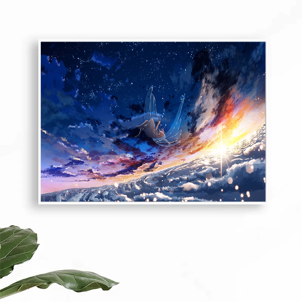 01 (42) Japan Anime Character Scenery Science Fiction Colorful Aesthetic Art Silk Cloth Poster Wall Art Home Indoor Decor Gift