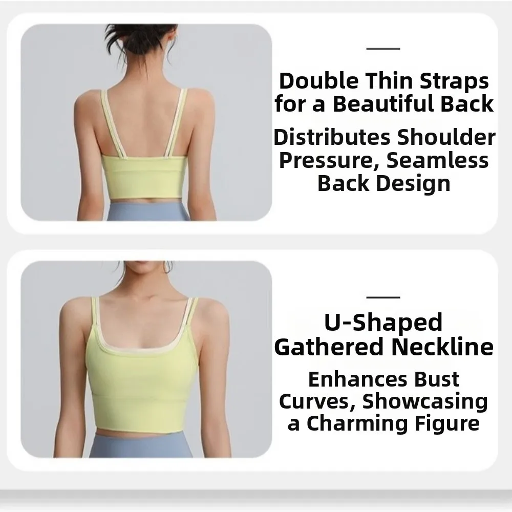 Modischer, atmungsaktiver Trainings-BH, Farbblockierung, stoßfest, Tank-Top-BH, schöner Rücken, bequemer Sport-BH, Fitnesstraining