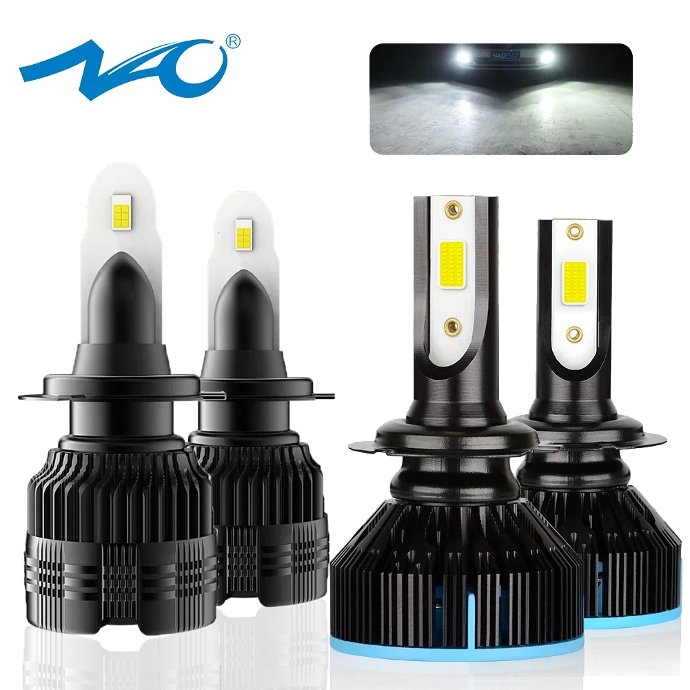 NAO H7 H4 LED Headlight H11 H4 H7 HB4 HB3 H1 9006 9005 9012 Car Fog Bulb 6000K White Mini Size 30W 12V Auto Accessories Lamp