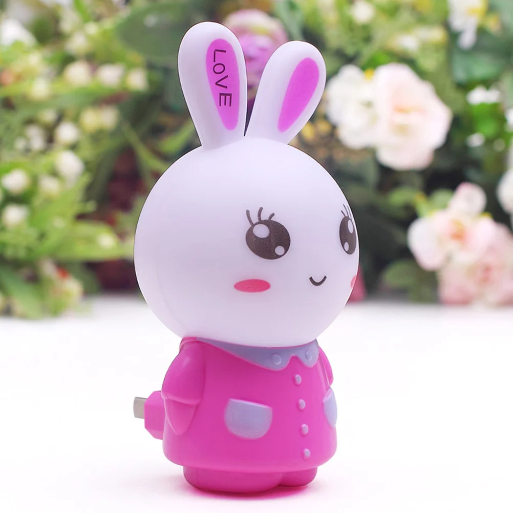 Wall Mount Night Light Sensor LED Rabbit Head Nightlight Us Plug Soft Warm Light Cord Replacement with Dimmer for Selenite Lamps