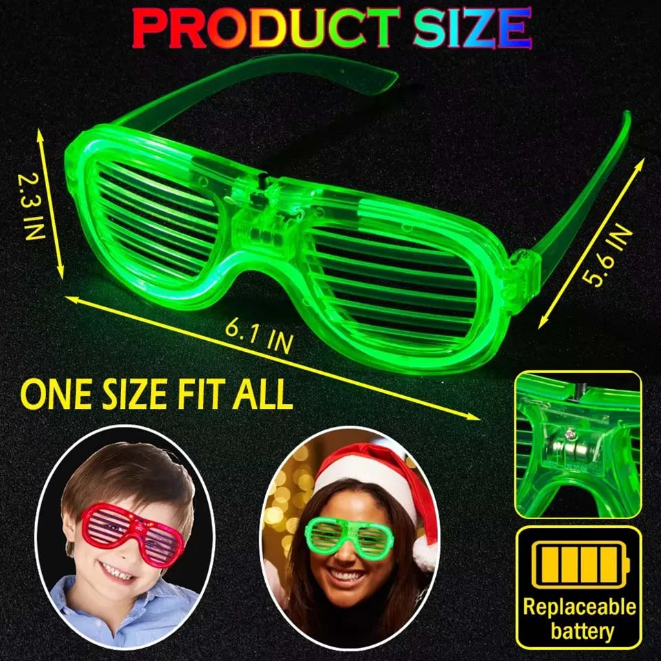 5-50 Pcs Light Up LED Glasses Bulk 5 Colors Glow Glasses Glow in The Dark Party Supplies Neon Party Favors for Kids Adults - view 6