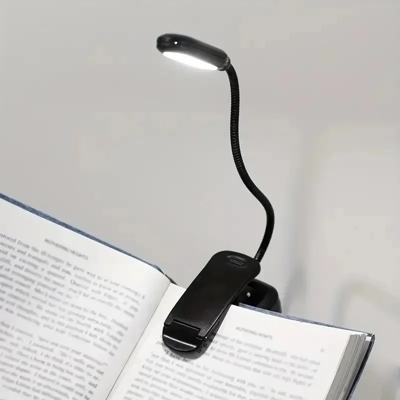 Mini LED Book Light with Clip,Battery Powered Eye Protection Flexible Reading Lamp Desk Bedside Portable Night Light Study Light