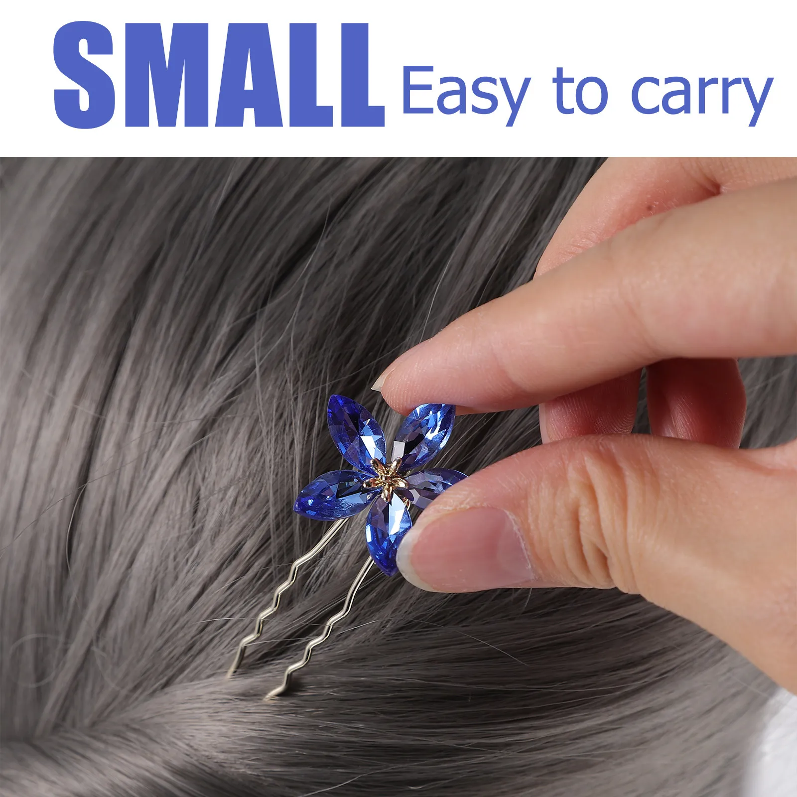 

4Pcs Vintage Hair Pins Set Elegant Shining Rhinestone Details Hairpins Secure Grip U Shaped Pins for Wedding Hair Decoration