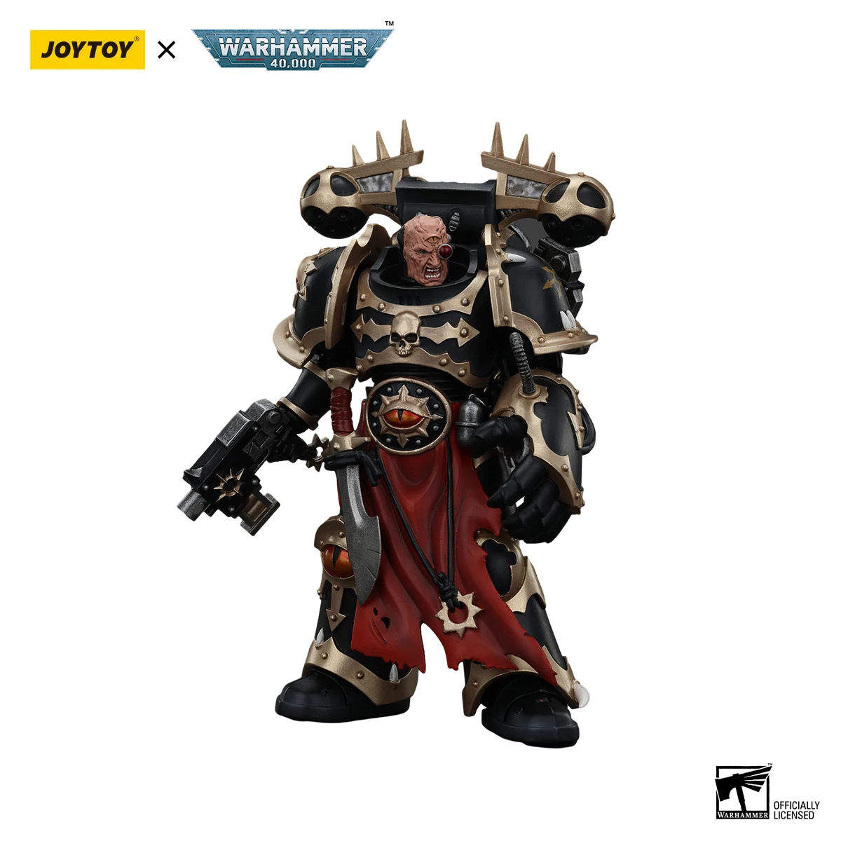 Figura de Acción JOYTOY Warhammer 40K 1/18, Legión Negra de los Marines Espaciales del Caos, con Pistola Bolt y Puño de Poder