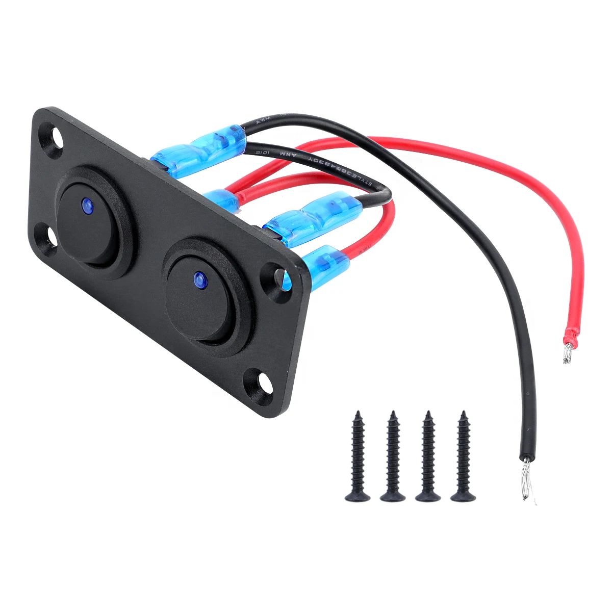 20A blue circular joystick switch panel with 3-pin aluminum waterproof 12V, suitable for cars, trucks, boats, RVs, yachts, etc image 3