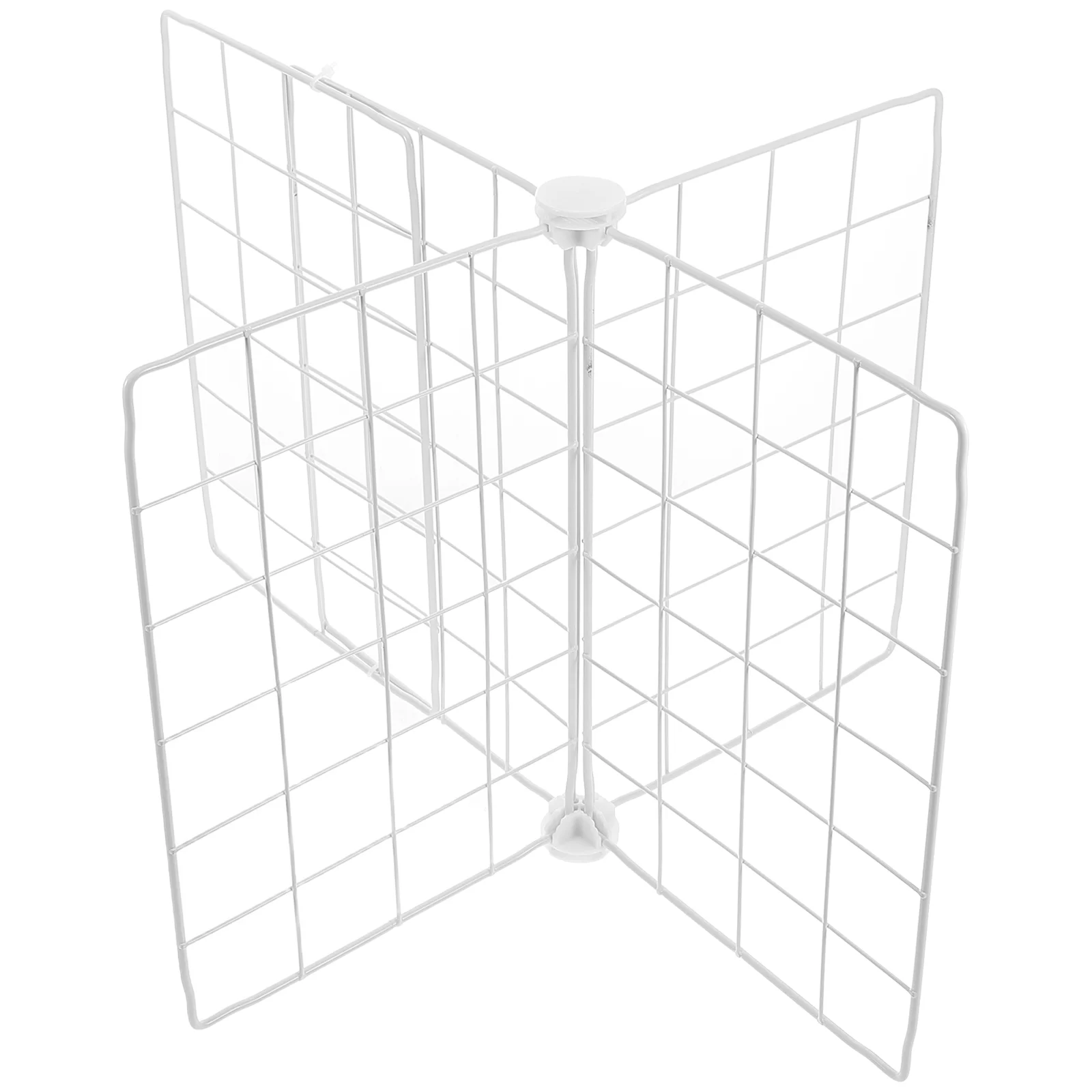 Freezer Layered Storage Basket White Iron Deep Dividers Chest Refrigerator Accessory Breathable Grid Design Adjustable Shelving