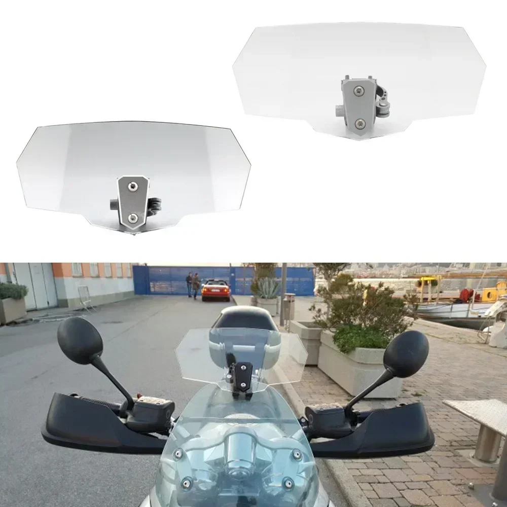 Universal Moto Windshield Extension Motorcycle Modified Heightened Windshield Installed Clear Adjustable Windscreen Wind