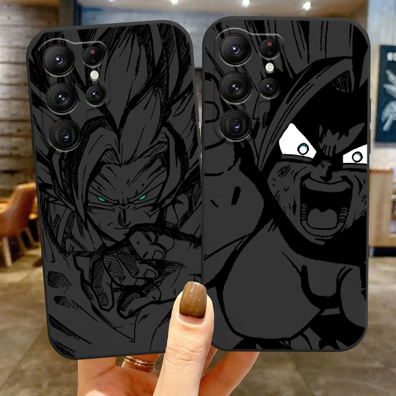 Luxury D-Dragon Ball Art Goku For Samsung Galaxy S24 S23 S22 S21 S20 FE S10 S10E Plus Ultra Pro Lite 5G Black Cover Phone Case