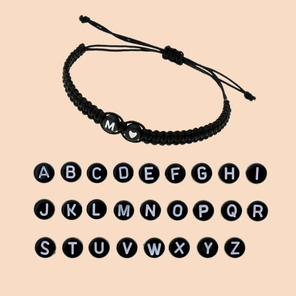 26-Buchstaben-Anfangsherz-Armbänder, handgefertigt, verstellbar, A-Z-Name, geflochtene Armbänder für Damen und Herren, Modeschmuck, Accessoires, Geschenk