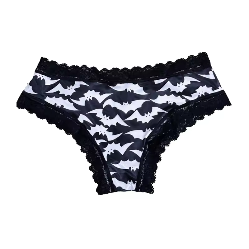 Underwear Women's Lace Edge Sexy Panties Gothic Style Lingerie Rose Skull Personalized Comfortable Breathable Triangle Pants - Image 10