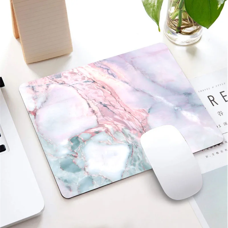 

Drop shipping Pink Marble Pattern Small Mouse Pad Gaming Accessories Notebook Keyboard Pad Desk Mat Desktop MousePads for LOL