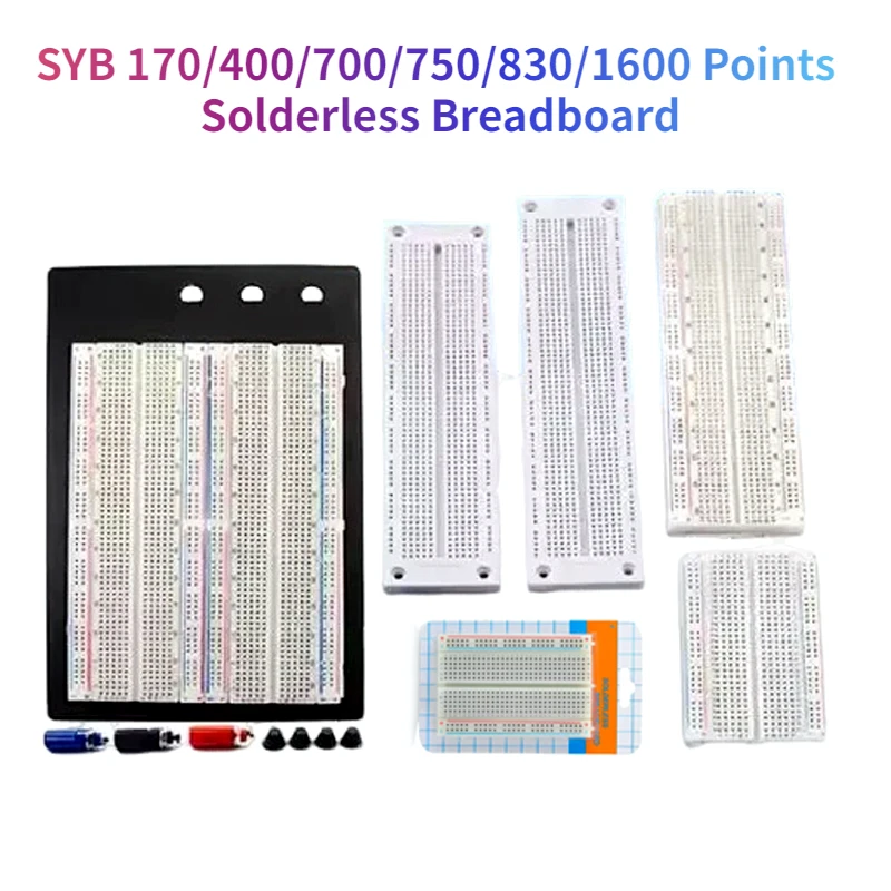 1pc SYB 170/400/700/750/830/1600 Points Solderless Breadboard Prototype Universal PCB Jumper Dupont Test Bread Board DIY