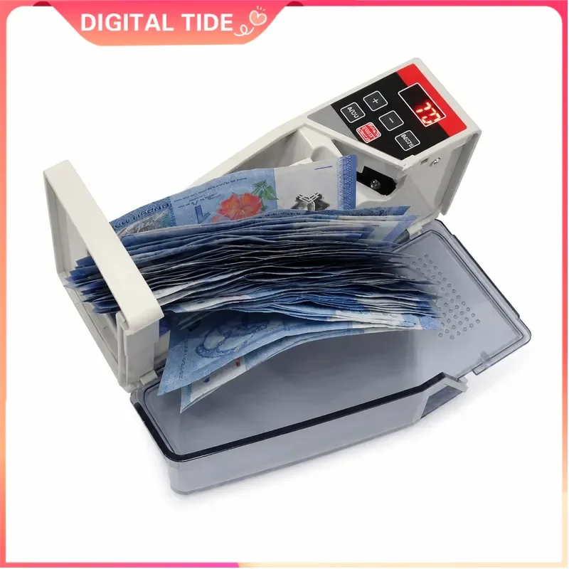 Portable Money Counter Cash Counting Machine Banknote Currency Counter with LED Display for All Note Bill Counters