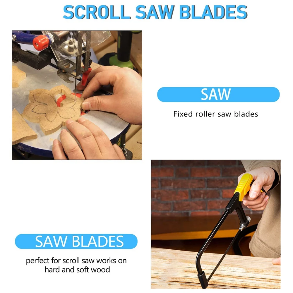 A24I Scroll Saw Blades,Fretsaw Blade,Scroll Saw Blades,Scroll Saw Blades with Pin, 10/15/18/24 Teeth,Suitable for Woodworking