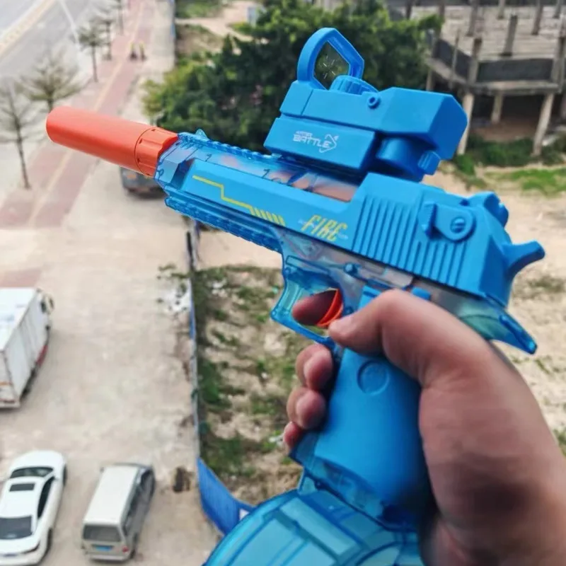 Summer Toys Desert Eagle Water Gun Full Automatic Electric Shooting Water Gun Toy Children Outdoor Beach Fight Toys For Boy Gift