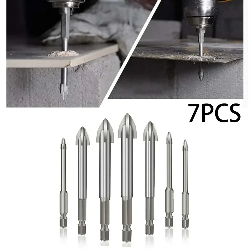 7Pcs Drill Bit Alloy Cemented Carbide Cross Drill Bits Drilling Tool Efficient Multifunctional Set Hot Sale Useful