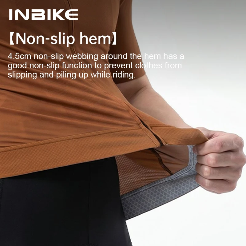 INBIKE Summer Pro Cycling Jersey Men Short Sleeve Road Bike Shirts Slim Fit Full Zipper with Pockets MTB Jersey Bicycle Clothing