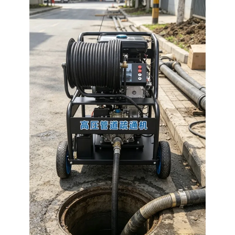 Commercial‑Industrial 200Bar 3000PSI High‑Pressure Water Jet Washer 60HZ Pipeline & Drain Surface Cleaning Equipment