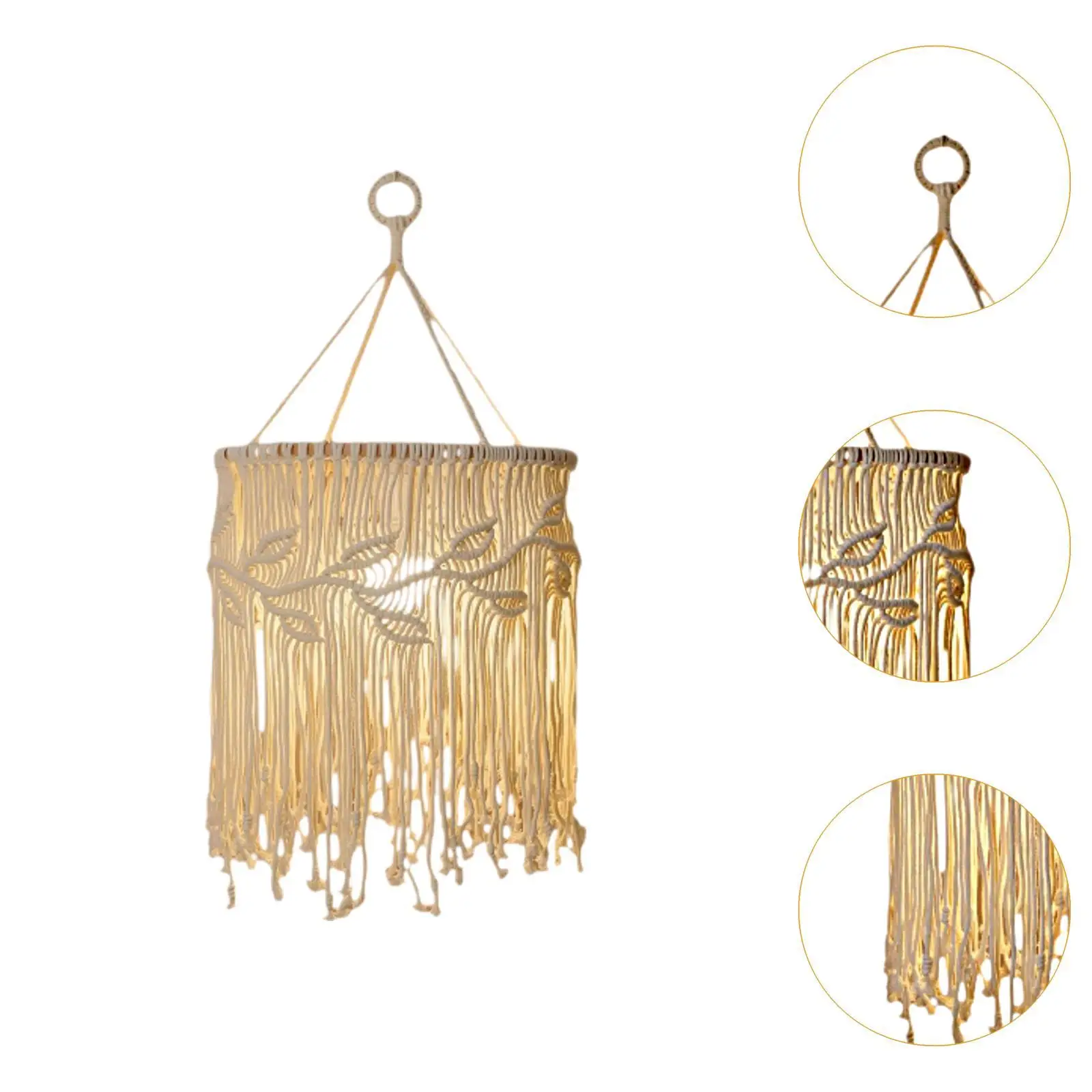 Pantalla de lámpara colgante de macramé, decoración Bohemia, borla colgante, cubierta de luz colgante para habitación, oficina, dormitorio, hogar