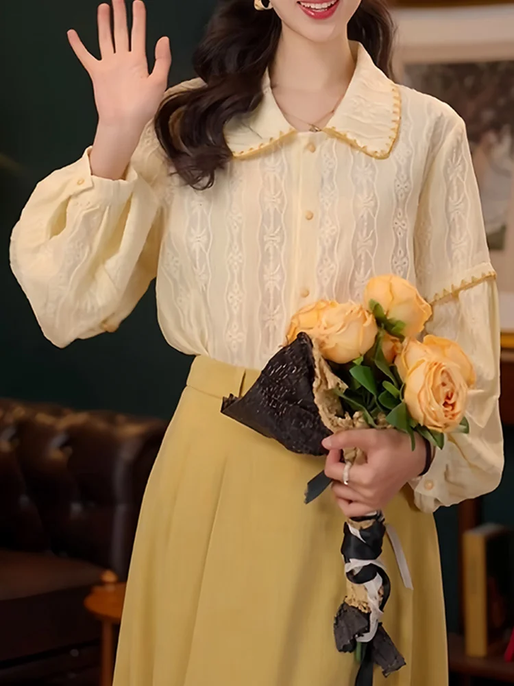 

Aurora Wind Long Sleeve Shirt Women's Simple Style Versatile Top Fashionable Autumn New Arrival Elegant Casual Fashion Ladies...