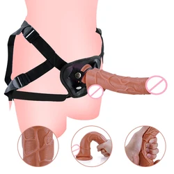 Frauen Dildo Höschen Harness Realistische Penis Cock Strap-Auf Strapon Dildo Mit Saugnapf Dildo Gürtel Harness Sex Spielzeug für Lesben