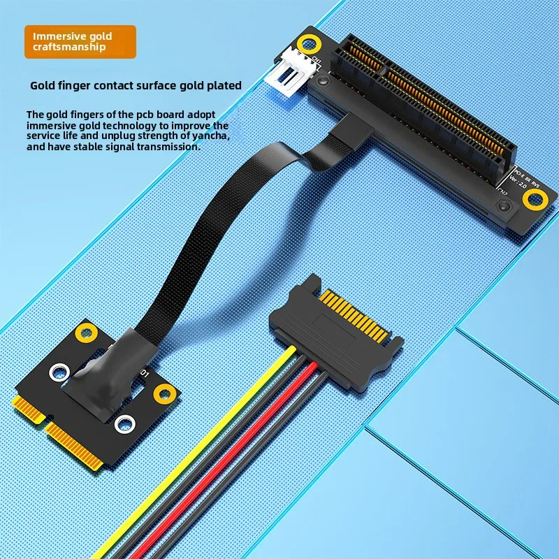 270 Degree Mini PCIe To PCI-E 1X 4X 8X 16X Adapter Cable Riser Mini PCIe To PCI Express 4P Power for PCIE Tester Extender