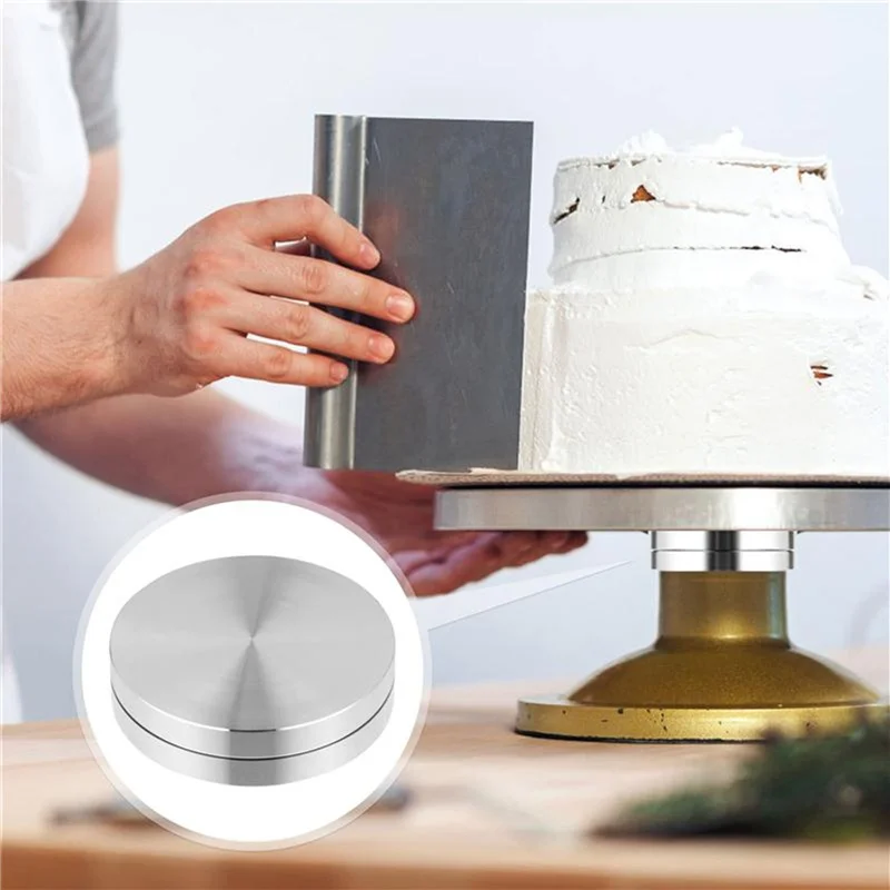 1Pc Cake Baking Tray Axle Turntable Aluminum Alloy Rotating Tray Stand Base Aluminum Rotor Bearing Cake Baking Turntable