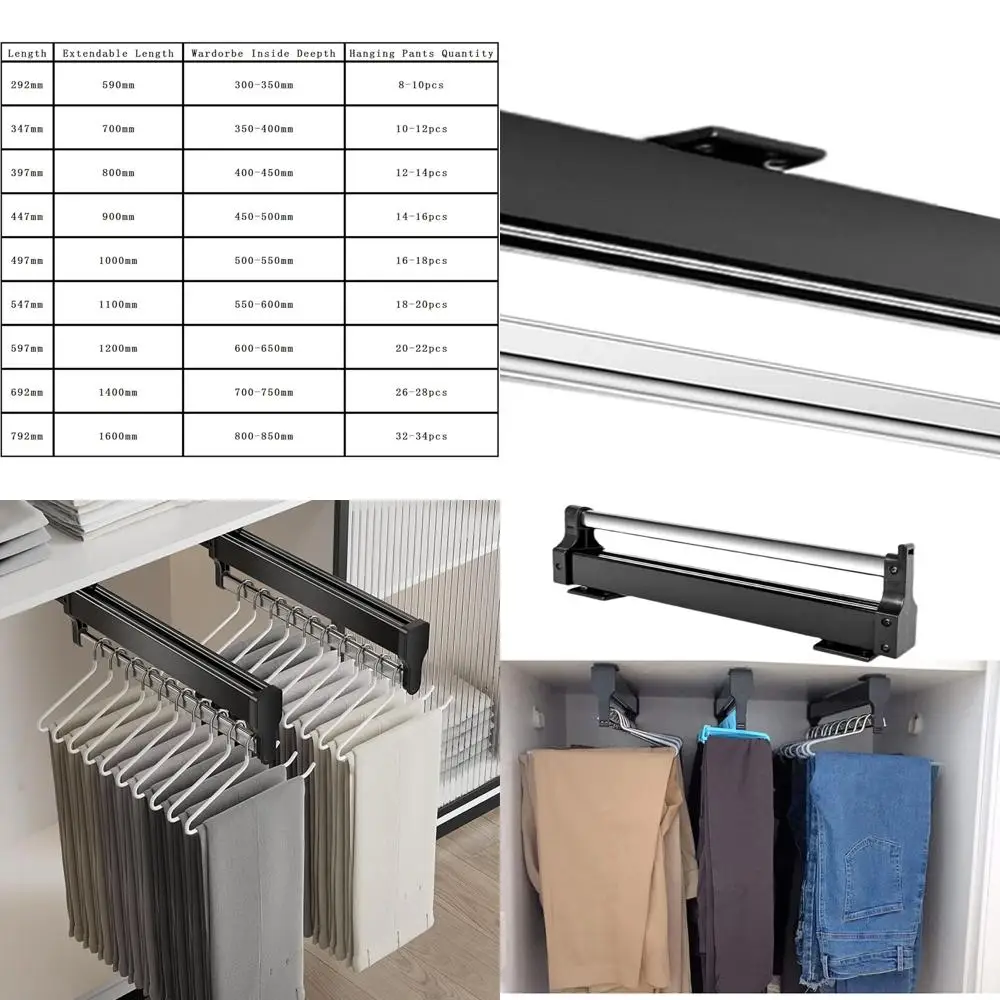 

Регулируемая сверхпрочная стальная вешалка для одежды для брюк и пальто — решение для хранения 21,5 дюймов