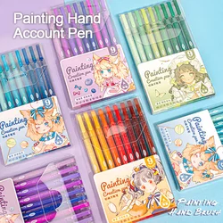 Penna per notebook stile fresco semplice in scatola da 9 pezzi Penna per diario con penna gel colorata Morandi Colore 0,5 mm