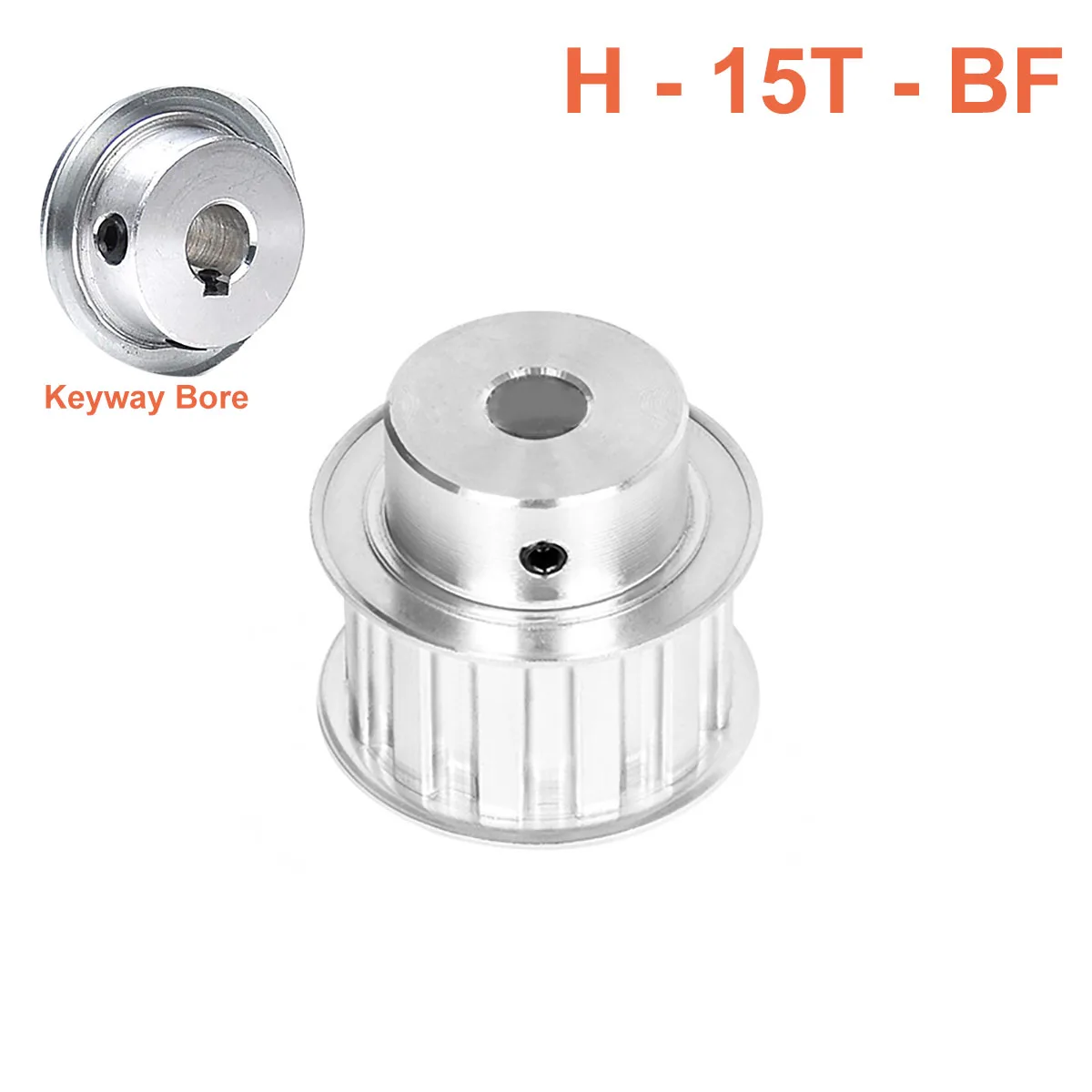 

BF Type H-15T Timing Belt Pulley Keyway Bore 8mm~20mm Pitch 12.7mm Synchronous Pulley Wheel For Width 25mm H Rubber Timing Belt