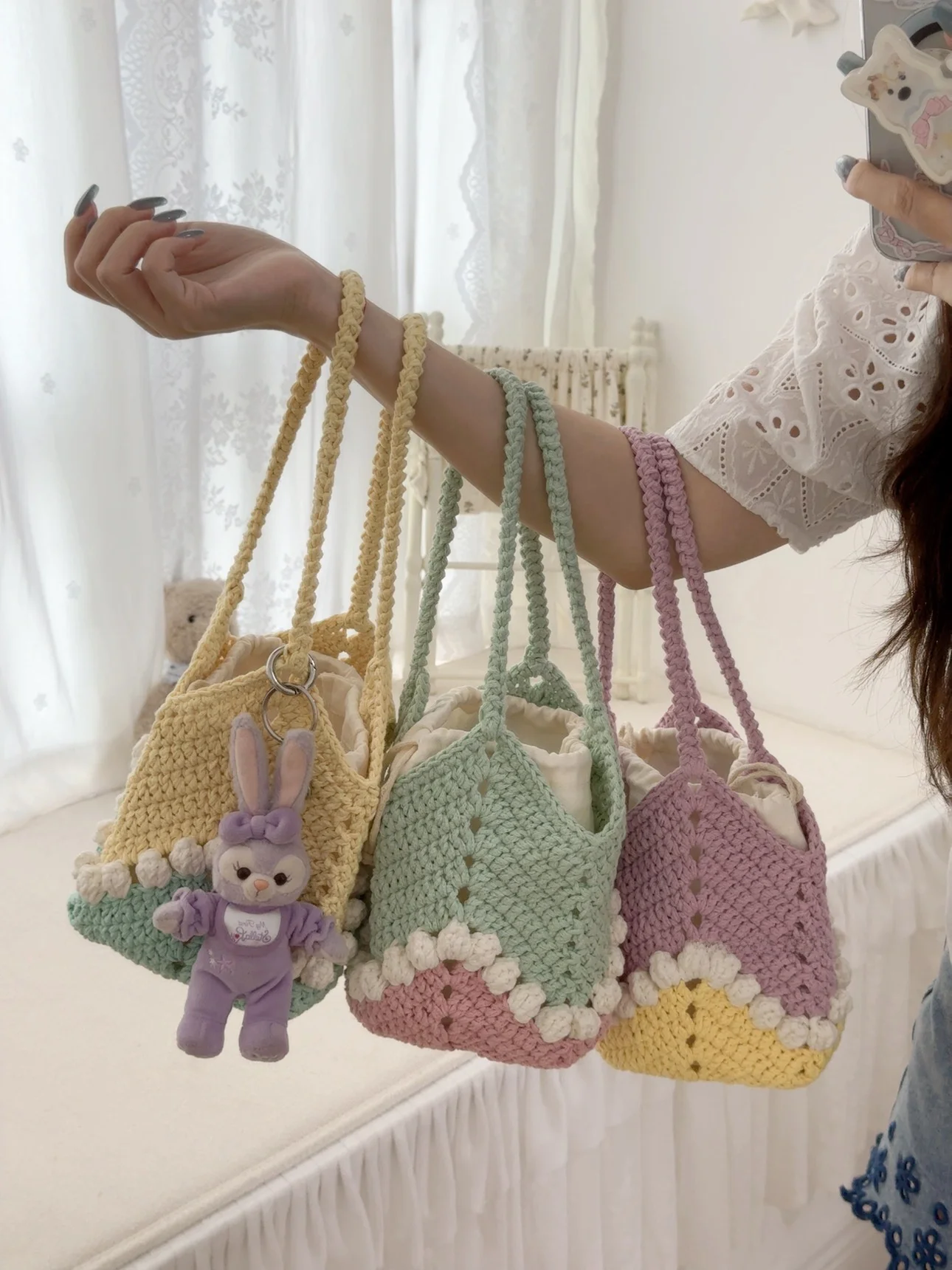 xuanzi-手作りジョリンチェンバスケット織りバッグかぎ針編み手作り-diy-材料キット親友ギフトファッションアクセサリー