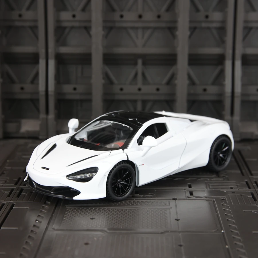 1:32 720s carro esportivo liga modelo de carro ornamentos portas podem abrir crianças acústica-óptica pull-back carro de brinquedo fino acabamento